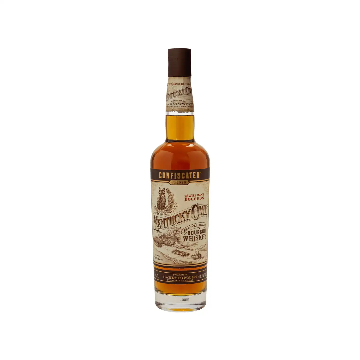 Kentucky Owl Confiscated – amerikansk bourbon i hög flaska med vintageinspirerad ljus etikett