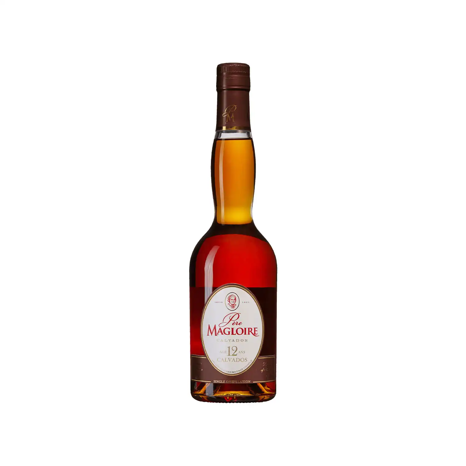 Père Magloire 12 Years Calvados – calvados i slank flaska med vit etikett och röd text, 12-årig lagring