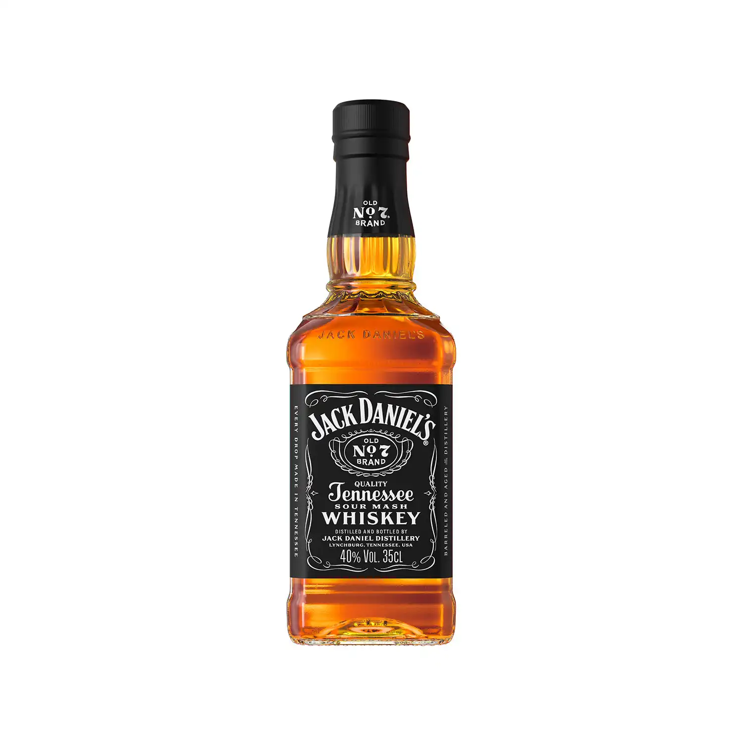 Jack Daniel’s No.7 Tennessee Whiskey – 35cl i liten flaska med svart etikett